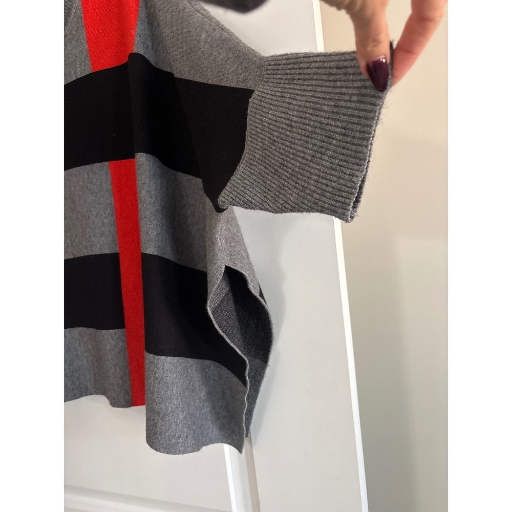 Patrizia Luca Milano Colorblock Turtleneck Poncho Sweater L XL - Picture 3 of 5